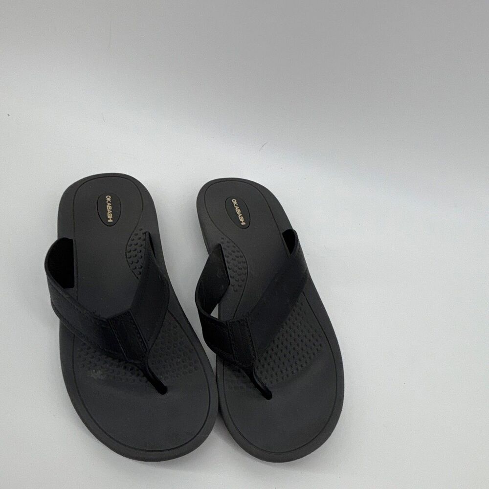 OKABASHI Men's Surf Flip Flops Size XL(US 10.5/11.5) Black Made In USA